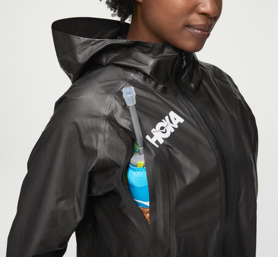 Hoka Womens Jackets NZ - Hoka Gore-Tex Shakedry™ Run Black (IBH178506)